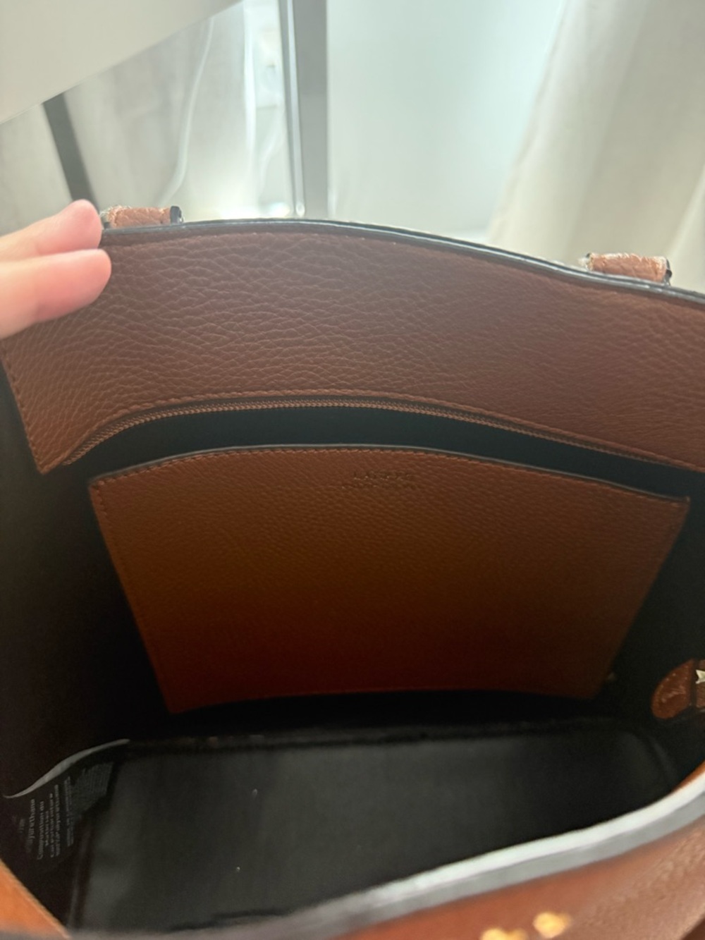 Ralph Lauren Cognac Pebbled Leather Bag with Gold Hardware - Picture 7 of 7